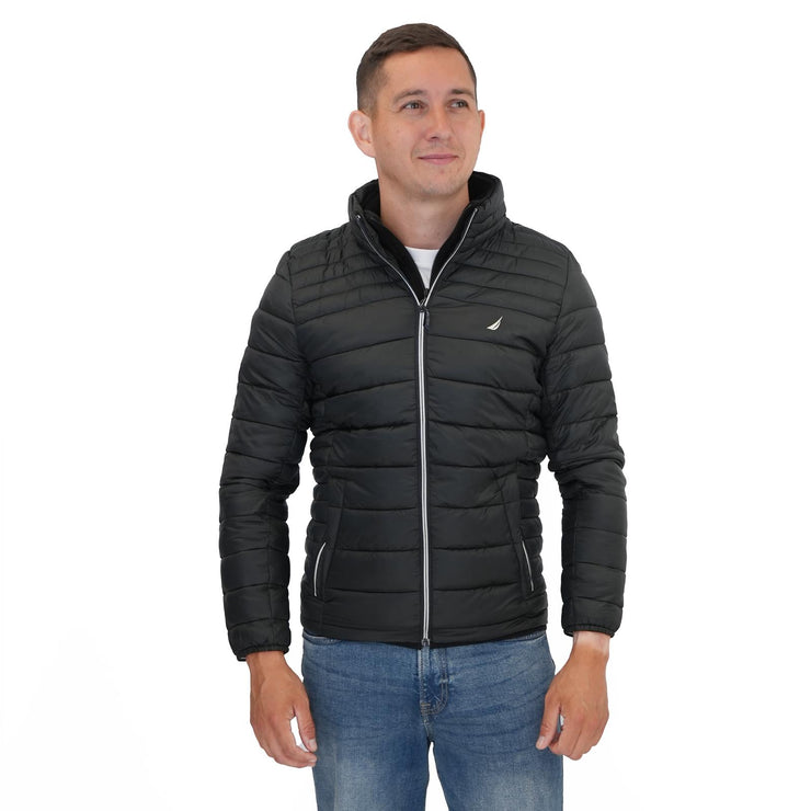 Double zip puffer jacket best sale