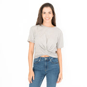 True Religion Womens Grey Top Short Sleeve Cropped