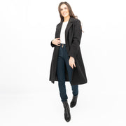 Phase Eight Revere Coat Wool Blend Double Breasted Knee Length Black