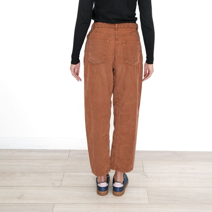 Next Cord Barrel Trousers Tan Brown - Quality Brands Outlet