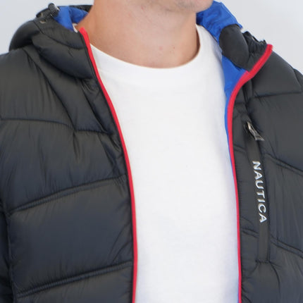 Nautica Mens Performance N83 Hooded Puffer Jacket Black-Quality Brands Outlet-