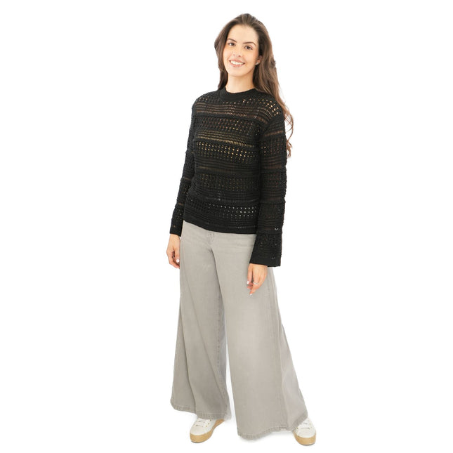 M&S Black Pointelle Jumpers-Quality Brands Outlet-