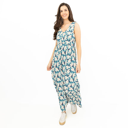 Seasalt Womens Polmanter Floral Blue Jersey Dress-Quality Brands Outlet-