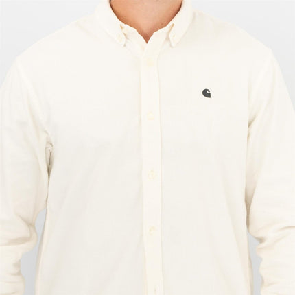 Premium Brand Shirt Ivory Fine Cord Long Sleeve-Quality Brands Outlet-
