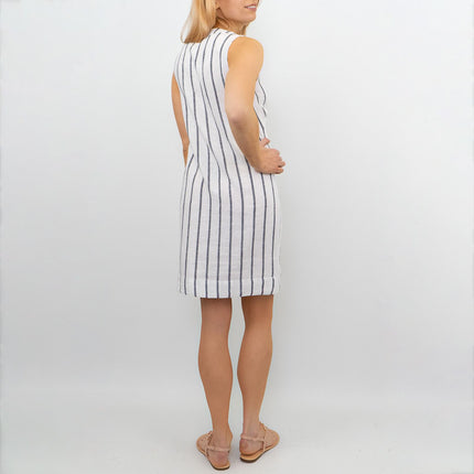 M&S Linen Blend Striped Sleeveless Dress