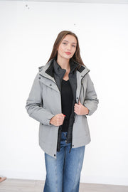3-in-1 Waterproof Ski Jacket Grey with Detachable Insert