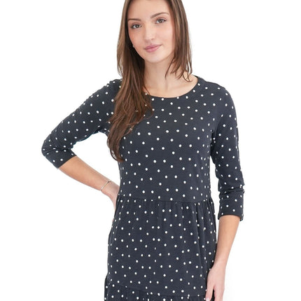 Seasalt Line Strokes Dress in Black with Polka Dot - Quality Brands Outlet