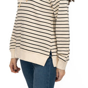 M&S Womens Striped Longline Hoodie Pure Cotton - Quality Brands Outlet