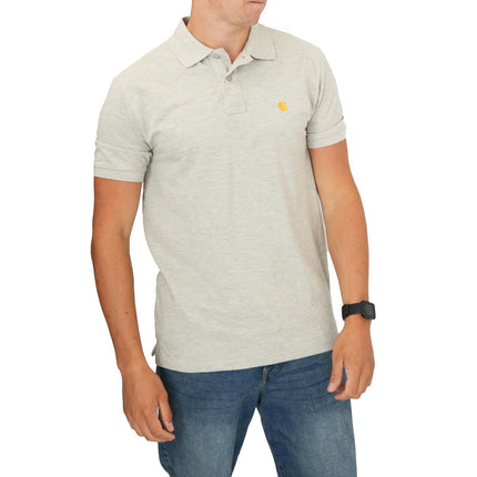 Premium Brand Polo Shirt Chase Pique Cotton Light Grey-Quality Brands Outlet-