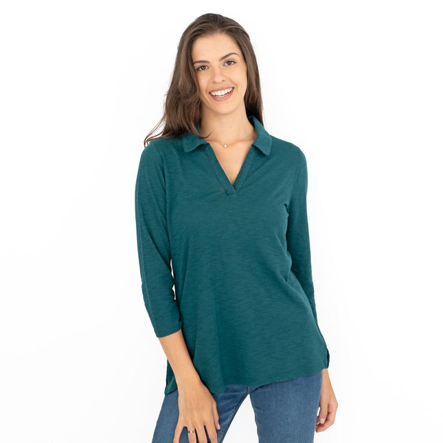 Seasalt Wavecrest Dark Green 3/4 Sleeve Top-Quality Brands Outlet-