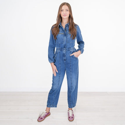 M&S Denim Blue Utility Jumpsuits-Quality Brands Outlet-