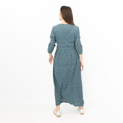 Seasalt Blue Feather Slate Polka Dot Midi Dress-Quality Brands Outlet-
