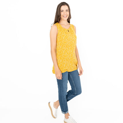Seasalt Bright Beach Yellow Summer Vests Sleeveless Cotton Tops-Quality Brands Outlet-