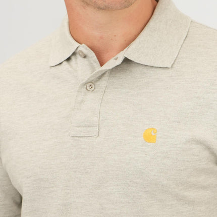 Premium Brand Polo Shirt Chase Pique Cotton Light Grey-Quality Brands Outlet-