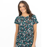 Seasalt Navy Dress Tiered Line Strokes Midi - Quality Brands Outlet