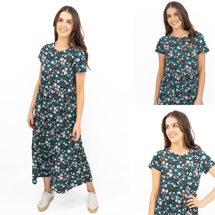Seasalt Navy Dress Tiered Line Strokes Midi-Quality Brands Outlet-