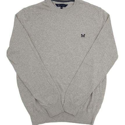 Crew Clothing Mens Knitted Jumper Long Sleeve Beige-Quality Brands Outlet-