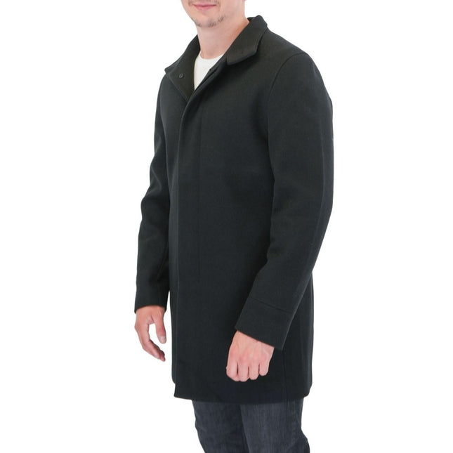 M&S Mens Funnel Neck Coat Black-Quality Brands Outlet-