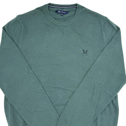 Crew Clothing Mens Knitted Jumper Long Sleeve Emerald Green-Quality Brands Outlet-