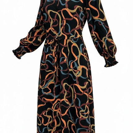 White Stuff Heather Dress Black Midi Long Sleeve-Quality Brands Outlet-