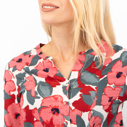 Seasalt Womens Tunic Pink Floral Aventurier in Coastal Chalk Bloom-Quality Brands Outlet-