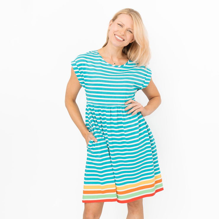 Frugi Materinity Turquoise Stripe Dress