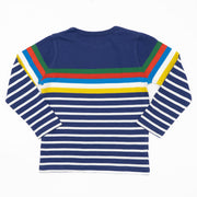Mini Boden Boys Blue Stripe T-Shirts Cotton Jersey Long Sleeve Tops