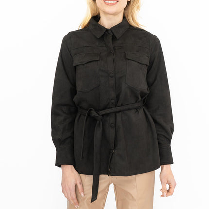 New Look Womens Suedette Shacket Black