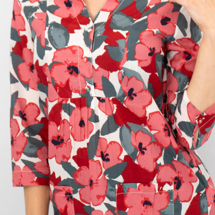 Seasalt Womens Tunic Pink Floral Aventurier in Coastal Chalk Bloom-Quality Brands Outlet-