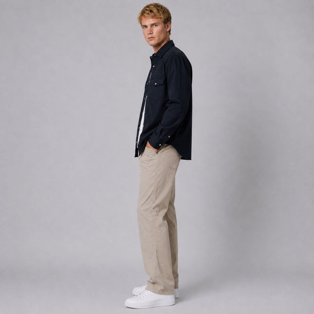 Ryan Long Sleeve Jersey Western Shirt – Navy-Quality Brands Outlet-