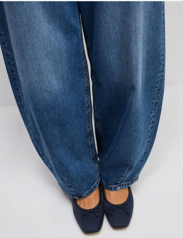 M&S Collection Relaxed Mid Rise Barrel Jeans