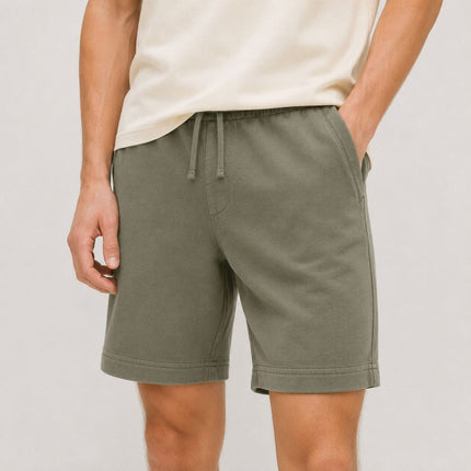 M&S Pure Cotton Jersey Shorts Elasticated Waist Green - Quality Brands Outlet