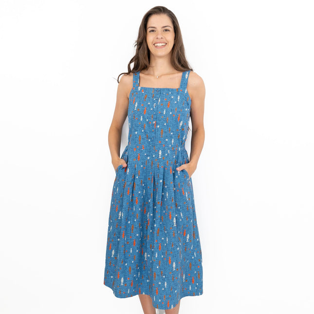 Seasalt Valley Roam Blue Boat Sleeveless Summer Dress-Quality Brands Outlet-