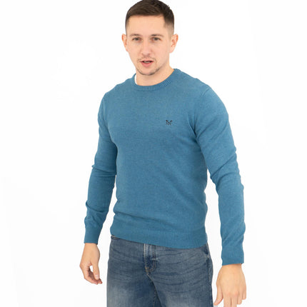 Crew Clothing Mens Knitted Jumper Long Sleeve Blue-Quality Brands Outlet-