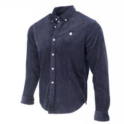 CARHARTT WIP Madison Navy Blue Button-Down Collar Logo-Embroidered Cotton-Corduroy Shirt