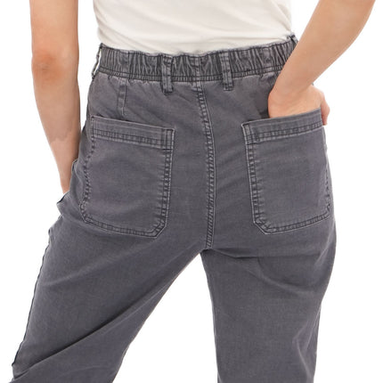 M&S Cotton Rich Slim Fit Trousers Stretch Elasticated Cuff Navy - Quality Brands Outlet