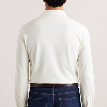 Porofino Polo Shirt White Long Sleeve Tops-Quality Brands Outlet-