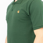 Carhartt Mens Polo Shirt Chase Pique Cotton Green