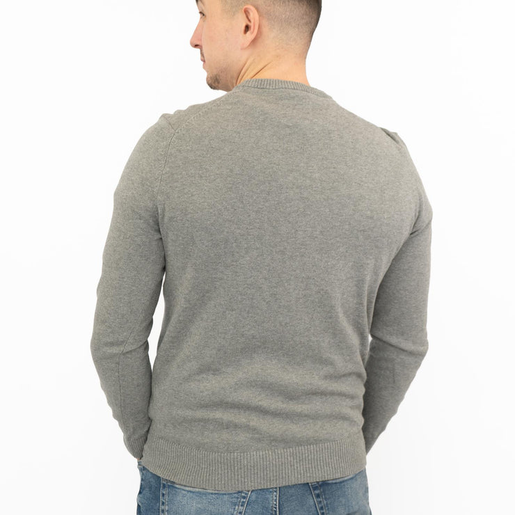 Crew Clothing Mens Knitted Jumper Long Sleeve Grey - Quality Brands Outlet