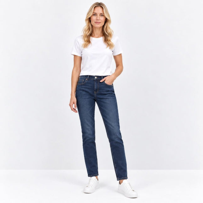Womens Jeans Lily Slim Fit Stretch Jeans – Dark Blue Denim-Quality Brands Outlet-