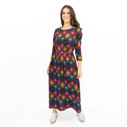 Seasalt Forestry Dress Purple Sparkler Geo Print-Quality Brands Outlet-