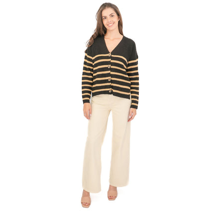 Nobody's Child Striped Ribbed Boxy Cardigan - Quality Brands Outlet
