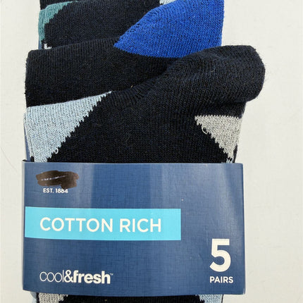 M&S Cool & Fresh Cotton Rich Argyle Socks 5-Pack