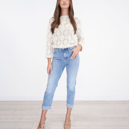 M&S Harper Cigarette Jeans Straight Leg Cropped Light Denim-Quality Brands Outlet-