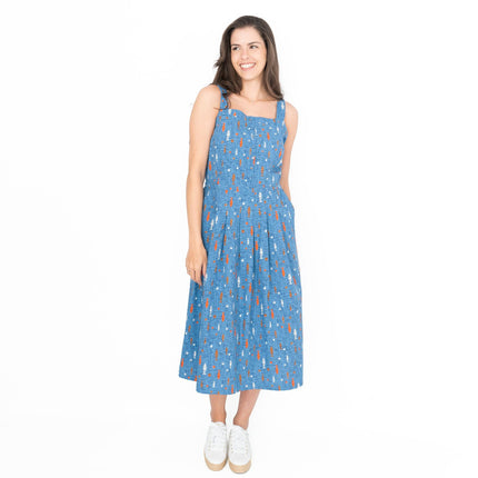 Seasalt Valley Roam Blue Boat Sleeveless Summer Dress-Quality Brands Outlet-
