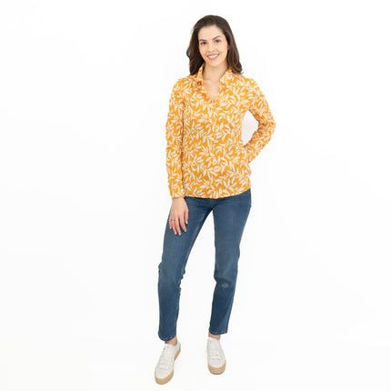 Seasalt Womens Larissa Shirt Yellow Leaves-Quality Brands Outlet-
