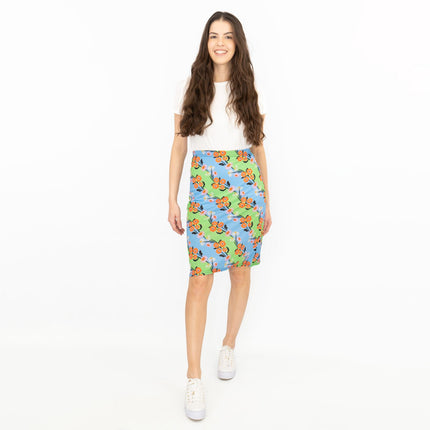 Karen Millen Blue Floral Print A-Line Casual Summer Skirts-Quality Brands Outlet-