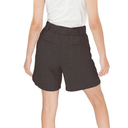 M&S Black Pure Linen Belted Shorts - Quality Brands Outlet