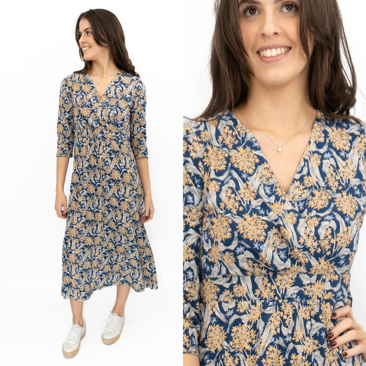 Seasalt Blue Chapelle Dress in Woodland Garlic Marine - Quality Brands Outlet