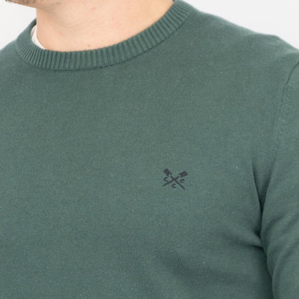 Crew Clothing Mens Knitted Jumper Long Sleeve Emerald Green-Quality Brands Outlet-